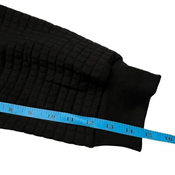 🛍️2 for $25 Sale🛍️ Black Waffle Square Crew Neck Sweatshirt 1X Cozy - Picture 6 of 14